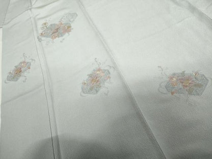 平和屋着物●中国三大刺繍　スワトウ刺繍　汕頭刺繍　総刺繍　訪問着　花文箱文　暈し染め　正絹　逸品　AABL0133cs