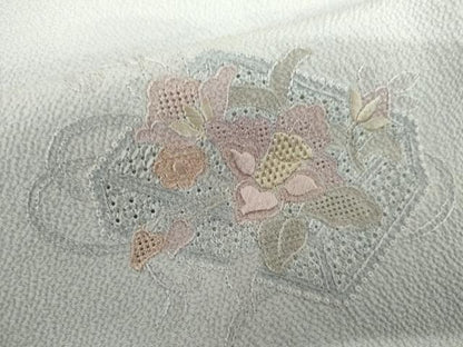 平和屋着物●中国三大刺繍　スワトウ刺繍　汕頭刺繍　総刺繍　訪問着　花文箱文　暈し染め　正絹　逸品　AABL0133cs