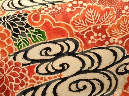 平和屋着物●上質な小紋　型染め　雪輪吉祥花文　正絹　逸品　未使用　AABL0137cs
