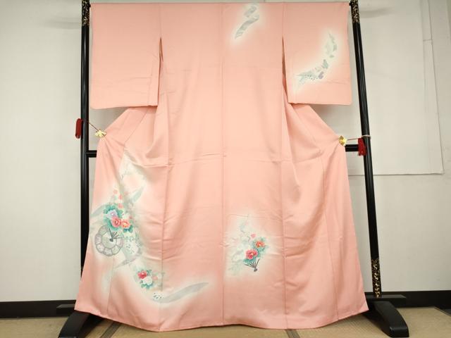平和屋着物●訪問着　花扇文　暈し染め　正絹　逸品　AABL0140cs