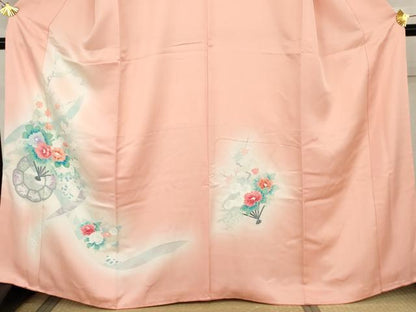 平和屋着物●訪問着　花扇文　暈し染め　正絹　逸品　AABL0140cs
