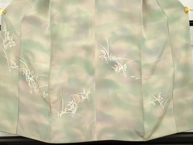 平和屋着物●訪問着　ろうけつ染　草花文　暈し染め　正絹　逸品　AABL0141cs