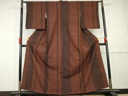 平和屋着物●上質な紬　間道　正絹　逸品　未使用　AABL0149cs