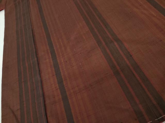 平和屋着物●上質な紬　間道　正絹　逸品　未使用　AABL0149cs