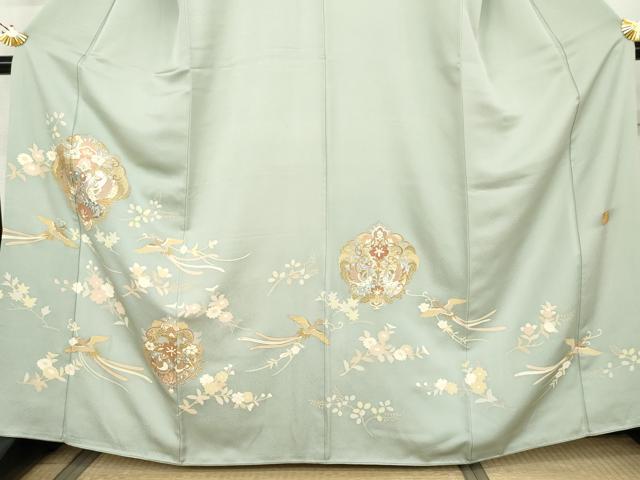 平和屋着物●金彩友禅作家　金彩の魔術師　堀省平　金煌織　色留袖　鳳凰枝花文　金銀彩　正絹　逸品　AABL0150cs