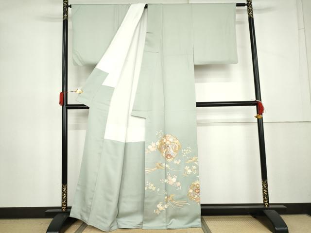 平和屋着物●金彩友禅作家　金彩の魔術師　堀省平　金煌織　色留袖　鳳凰枝花文　金銀彩　正絹　逸品　AABL0150cs