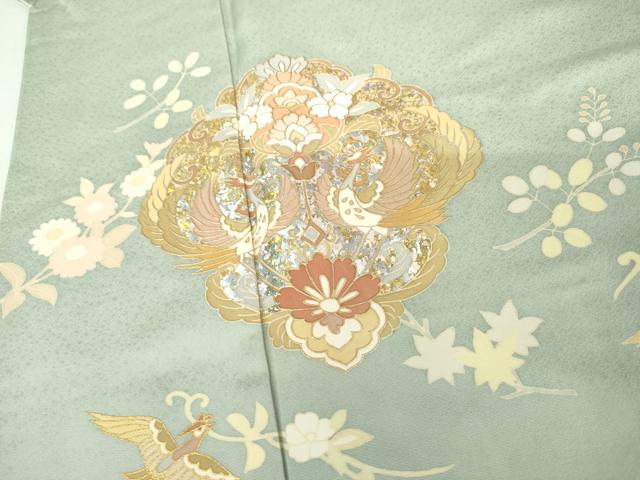 平和屋着物●金彩友禅作家　金彩の魔術師　堀省平　金煌織　色留袖　鳳凰枝花文　金銀彩　正絹　逸品　AABL0150cs