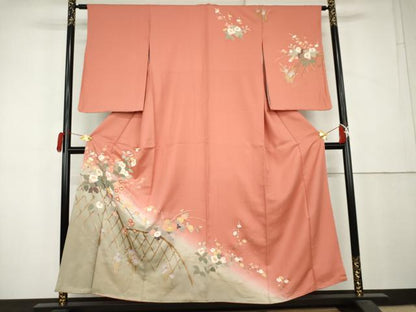 平和屋着物▼訪問着　花籬文　暈し染め　金彩　正絹　逸品　未使用　AABL0152cs