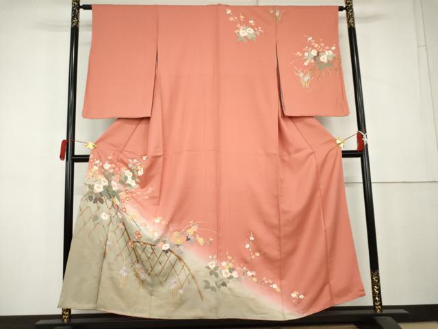 平和屋着物▼訪問着　花籬文　暈し染め　金彩　正絹　逸品　未使用　AABL0152cs