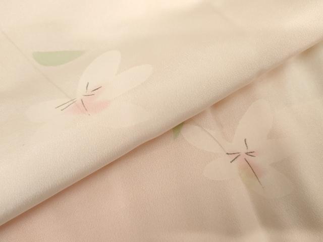平和屋着物●長襦袢　袷　手描き　枝花文　暈し染め　正絹　逸品　AABL0154cs