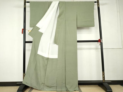 平和屋着物●上質な色無地　薄青色　正絹　逸品　未使用　AABL0155cs