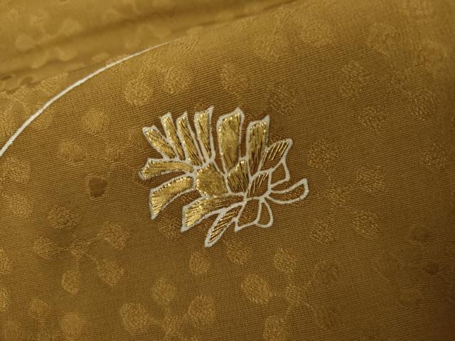 平和屋着物●訪問着　刺繍　松ぼっくり　敷松葉　金糸　正絹　逸品　未使用　AABL0157cs