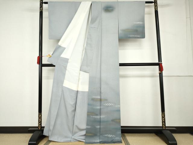 平和屋着物●訪問着　霞文　暈し染め　金彩　正絹　逸品　AABL0158cs