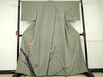 平和屋着物●訪問着　作家物　枝梅文　正絹　逸品　AABL0159cs