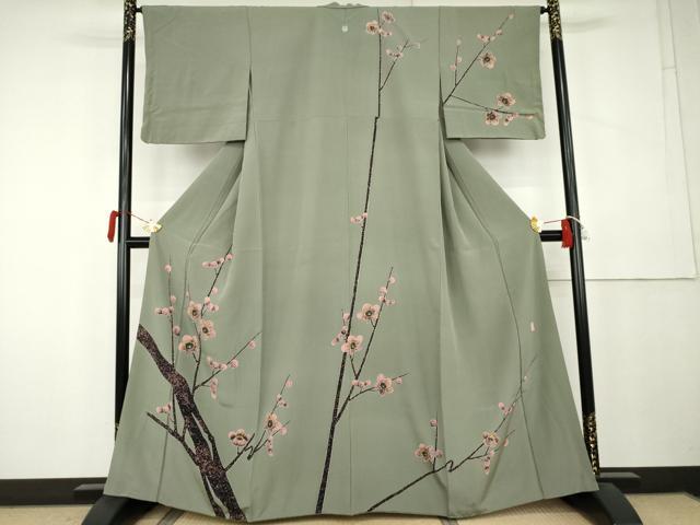 平和屋着物●訪問着　作家物　枝梅文　正絹　逸品　AABL0159cs