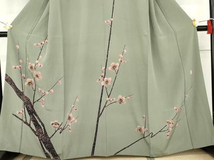 平和屋着物●訪問着　作家物　枝梅文　正絹　逸品　AABL0159cs