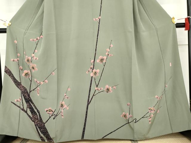 平和屋着物●訪問着　作家物　枝梅文　正絹　逸品　AABL0159cs