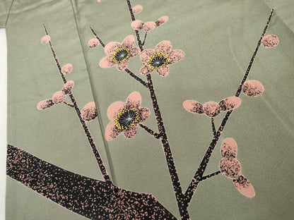 平和屋着物●訪問着　作家物　枝梅文　正絹　逸品　AABL0159cs