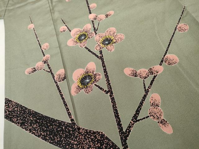 平和屋着物●訪問着　作家物　枝梅文　正絹　逸品　AABL0159cs