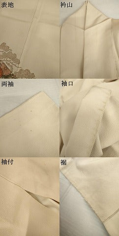 平和屋着物●豪華色留袖 総刺繍 双鳥花桐文 金糸 正絹 逸品 AABL0161cs