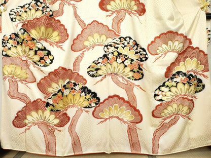 平和屋着物●豪華振袖 駒刺繍 枝松文 暈し染め 金彩 正絹 逸品 AABL0162cs