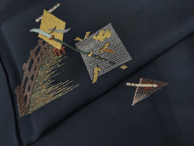 平和屋着物●訪問着　竹屋町刺繍　弁慶　金糸　正絹　逸品　AABL0166cs