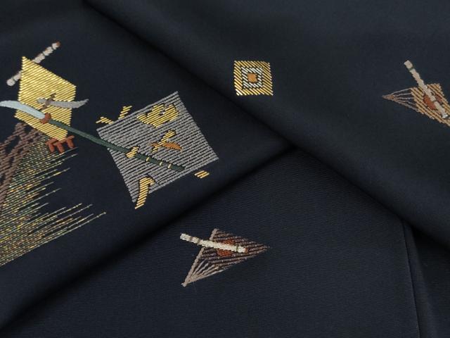 平和屋着物●訪問着　竹屋町刺繍　弁慶　金糸　正絹　逸品　AABL0166cs