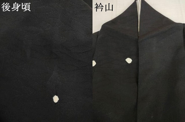 平和屋着物●上質な小紋　絞り　あられ　黒地　正絹　逸品　AABL0167cs
