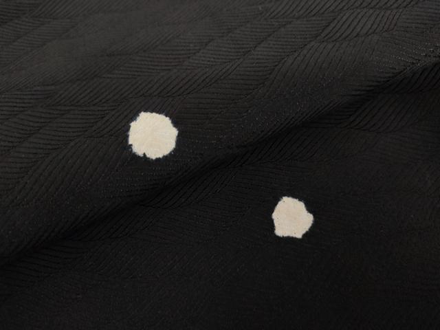 平和屋着物●上質な小紋　絞り　あられ　黒地　正絹　逸品　AABL0167cs