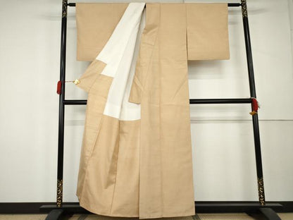平和屋着物●上質な紬　色無地　雄黄色　正絹　逸品　AABL0170cs