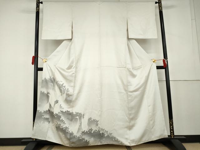 平和屋着物●訪問着　群れ鶴文　正絹　逸品　AABL0171cs