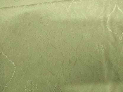平和屋着物●上質な色無地　花唐草地紋　若葉色　正絹　逸品　未使用　AABL0175cs