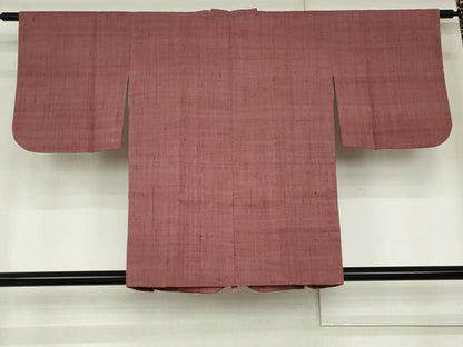 平和屋着物●浦野理一　経節紬　道行コート　色無地　梅紫色　正絹　逸品　AABL0178cs