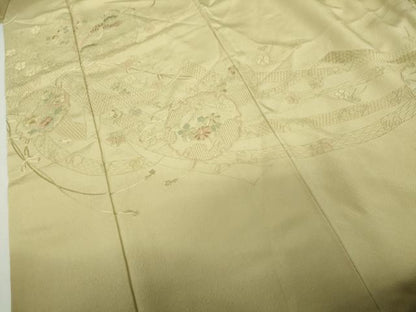 平和屋着物●中国三大刺繍　スワトウ刺繍　汕頭刺繍　総刺繍　色留袖　飛鶴雪輪花文　暈し染め　正絹　逸品　AABL0184cs