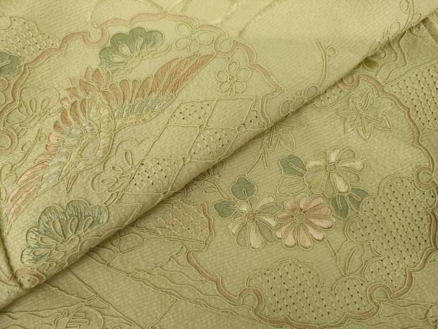 平和屋着物●中国三大刺繍　スワトウ刺繍　汕頭刺繍　総刺繍　色留袖　飛鶴雪輪花文　暈し染め　正絹　逸品　AABL0184cs