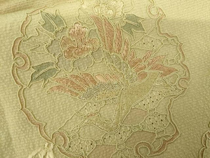 平和屋着物●中国三大刺繍　スワトウ刺繍　汕頭刺繍　総刺繍　色留袖　飛鶴雪輪花文　暈し染め　正絹　逸品　AABL0184cs