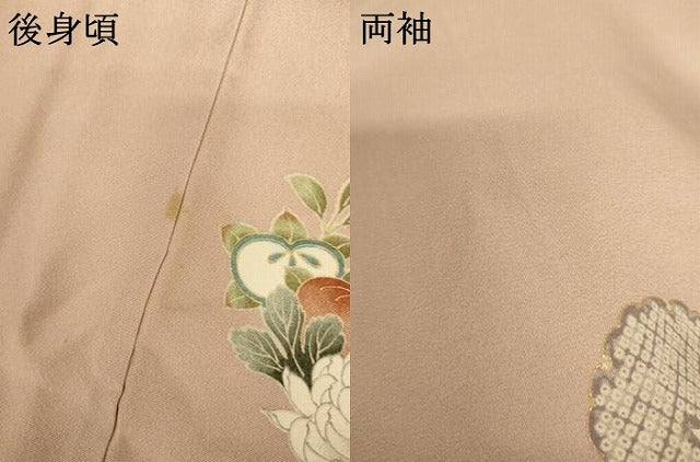 平和屋着物●上質な小紋　雪輪草花文　金彩　正絹　逸品　AABL0189cs