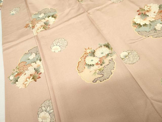 平和屋着物●上質な小紋　雪輪草花文　金彩　正絹　逸品　AABL0189cs