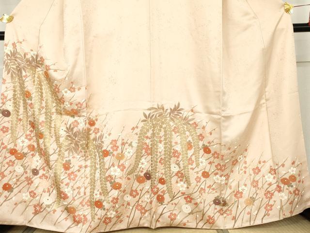 平和屋着物●訪問着　駒刺繍　藤花房　金彩　正絹　逸品　AABL0194cs