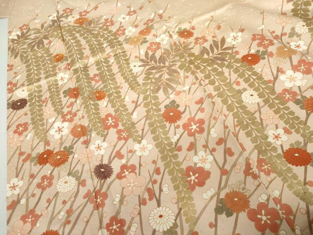 平和屋着物●訪問着　駒刺繍　藤花房　金彩　正絹　逸品　AABL0194cs