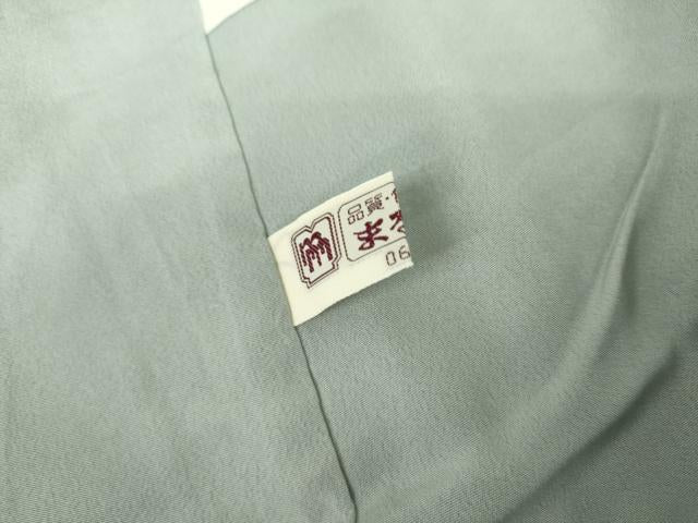 平和屋着物●上質な色無地　敷松葉地紋　白藍色　まるやま扱い　正絹　逸品　AABL0195cs