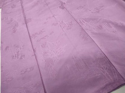 平和屋着物●上質な色無地　樹林地紋　京紫色　正絹　逸品　AABL0206cs