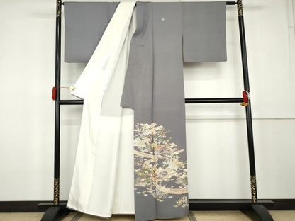 平和屋着物●豪華色留袖　森青山　流水風景文　鈴乃屋扱い　正絹　逸品　AABL0208cs