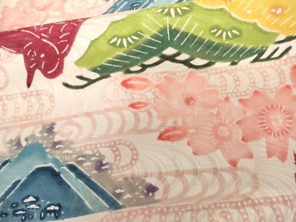 平和屋着物●豪華振袖　型染め　飛鶴松文　高島屋扱い　正絹　逸品　AABL0209cs