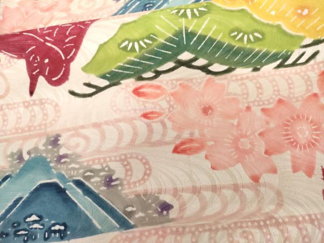 平和屋着物●豪華振袖　型染め　飛鶴松文　高島屋扱い　正絹　逸品　AABL0209cs