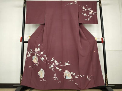 平和屋着物●訪問着　友禅　作家物　童子枝花文　ますいわ屋扱い　正絹　逸品　AABL0212cs