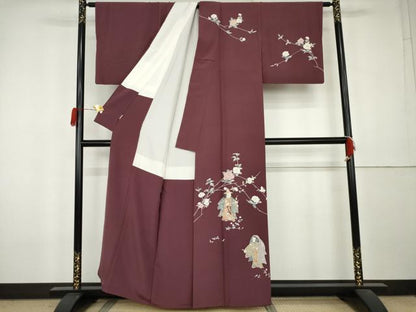 平和屋着物●訪問着　友禅　作家物　童子枝花文　ますいわ屋扱い　正絹　逸品　AABL0212cs