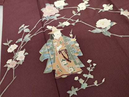 平和屋着物●訪問着　友禅　作家物　童子枝花文　ますいわ屋扱い　正絹　逸品　AABL0212cs