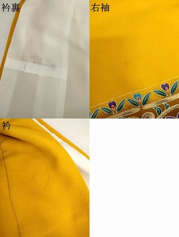 平和屋着物●豪華振袖　花蝶文　暈し染め　金彩　ロング丈　正絹　逸品　AABL0214cs
