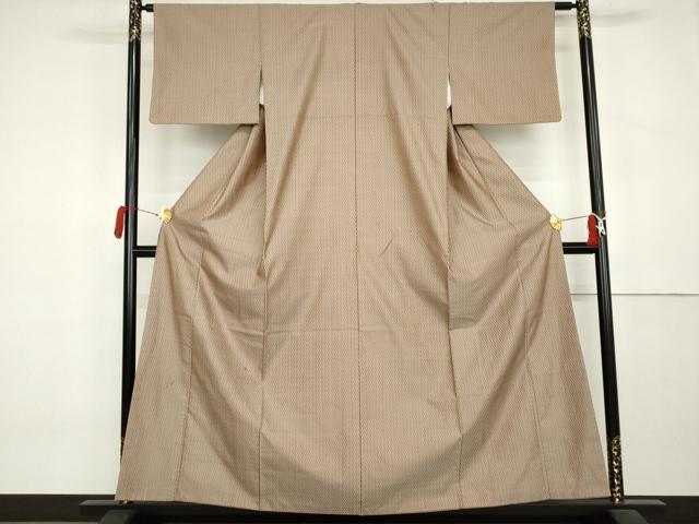 平和屋着物●山下八百子　本場黄八丈　市松綾織　格子　正絹　逸品　AABL0215cs